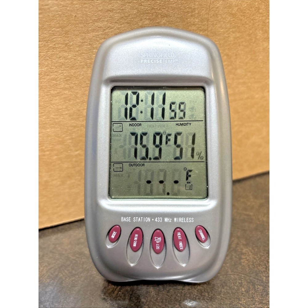 Springfield Precise Temp Base Station 433 MHz Wireless Receiver WORKS